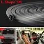 JUST N1 L Shape Seal Strip Car Door Hood Trunk Trim Edge Moulding Rubber Weatherstrip(5M，red&Black)