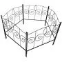 Gray Bunny Decorative Garden Fence for Landscaping, 24 in x 10 ft, 5 Black Panels, Rust Proof Metal Movable Wire Border Picket Folding Decor Garden Edging Fences for Flower Bed & Pet Barrier