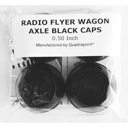 Quadrapoint Hub Cap Replacement for Radio Flyer Steel & Wood Wagons 1/2'' New Black (NOT for Plastic or Folding or Little Wagons Model W5, Please Read Entire Product Description)