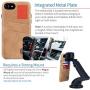 Dockem iPhone SE 2, iPhone 8/7 Wallet Case with Built-in Metal Plate for Magnetic Mounting & 2 Credit Card Holder Slots (M2, Khaki Tan, Exec Smooth Synthetic Leather)
