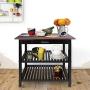 Casual Home Kitchen Island with Solid American Hardwood Top, Walnut