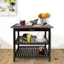 Casual Home Kitchen Island with Solid American Hardwood Top, Walnut