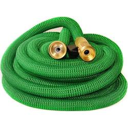 Riemex Expandable Hose Green 50 FT Heavy Duty Garden Water Hose - Triple Latex - Expanding Solid Brass Metal Fittings Connectors, Flexible Strongest - for All Watering Needs Green 50FT