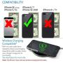 Dockem iPhone SE 2, iPhone 8/7 Wallet Case with Built-in Metal Plate for Magnetic Mounting & 2 Credit Card Holder Slots (M2, Black and Grey, Luxe Canvas Style Synthetic Leather)