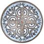 Bezelry 12 Pieces Flowery Engraving Copper Blue Openwork Metal Shank Buttons 18mm (11/16 inch)