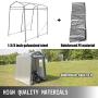 Happybuy Portable Storage Shed 6x8x7.8 ft, Shed in A Box with Roll up Door, Storage Shelter Logic Portable Garage Shelter Steel Metal Peak Roof Grey for Motorcycle Garden Patio Storage
