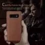 LOHASIC Galaxy S10 Case, Premium Leather Business Style Ultra Thin Slim Fit Soft Flexible Full Body Shockproof Protective Phone Cover Case for Samsung Galaxy S 10 (2019) - Brown