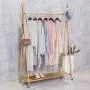 FURVOKIA Modern Simple Heavy Duty Metal X Type Rolling Garment Rack with Wheel ,Retail Display Clothing Rack,Iron Floor-Standing Shoes Bags Clothes Organizer Storage Shelves (Gold, 47.2'' L) FURVOKIA Modern Simple Heavy Duty Metal X Type Rolling Garment Rack with Wheel ,Retail Display Clothing Rack,Iron Floor-Standing Shoes Bags Clothes Organizer Storage Shelves (Gold, 47.2'' L)