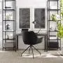 Volans Modern Mid Back Matte Black Faux Leather Home Office Desk Chair No Wheels