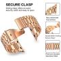 Fitlink Stainless Steel Metal Band for Apple Watch 38/40/42/44mm Replacement Link Bracelet Band Compatible with Apple Watch Series 6 Apple Watch Series 5 Apple Watch Series 1/2/3/4 (Rose Gold,38/40mm)