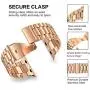 Fitlink Stainless Steel Metal Band for Apple Watch 38/40/42/44mm Replacement Link Bracelet Band Compatible with Apple Watch Series 6 Apple Watch Series 5 Apple Watch Series 1/2/3/4 (Rose Gold,38/40mm)