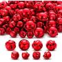 250 Pieces Jingle Bells Metal Star Cutout Jingle Bells and Craft Bells for Home Party Decorations Craft Daily Decorations DIY Bells (Red)