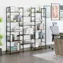 Homfa Triple Wide 5-Tier Bookcase, Large Etagere Bookshelf Industrial Open Storage Display Shelves Organizer, 68.5L x 11.8W x 68.1H Inches Solid Wood Book Shelf with Metal Frames for Home Office Homfa Triple Wide 5-Tier Bookcase, Large Etagere Bookshelf Industrial Open Storage Display Shelves Organizer, 68.5L x 11.8W x 68.1H Inches Solid Wood Book Shelf with Metal Frames for Home Office