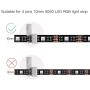 10 Pcs 4-Pin RGB LED Light Strip Connectors JACKYLED PBC 10mm Wide Gapless LED Tape Light Clips Solderless Adapter Connectors for SMD 5050 Multicolor LED Strips (White)