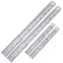 4 Pieces Stainless Steel Ruler Viaky Metal Ruler with Conversion Table, 12 Inch(30cm) x 2 + 6 Inch(15cm) x 2,Perfect Straight Edge for Easy Measurements (Heavy Duty 100% Stainless Steel)
