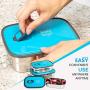 Leak Proof Bento Lunch Box Set | Reusable 3 Pack | Nesting Stainless Steel Metal Storage Food Containers for Men Women or Kids ●BPA Free● Work / School LunchesStainless Durable Sandwich Box (Blue)