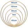 Bastex 15 Piece Gold Metal Hoop Craft Rings. Bulk Ring Sizes That Include, 2, 3, 4, 5 and 6 Inch Diameter and. Perfect for Macrame, Dreamcatcher, Embroidery, Wreaths and More