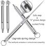 2 Pieces Keychain Titanium Telescopic toothpicks | Integrated Design Telescopic Toothpick with Titanium Protective Case Holder | Metal Pocket Toothpick Stainless Steel Toothpick