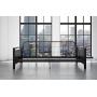 DHP Henley Metal Arm Futon Frame, Industrial Loft Design, Converts to Sleeper, Black Sturdy Metal