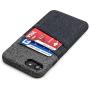 Dockem iPhone SE 2, iPhone 8/7 Wallet Case with Built-in Metal Plate for Magnetic Mounting & 2 Credit Card Holder Slots (M2, Black and Grey, Luxe Canvas Style Synthetic Leather)