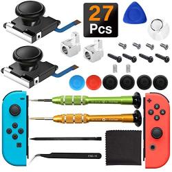 iiwey 2-Pack 3D Replacement Joystick Analog Thumb Stick for Switch Joy-Con Controller & Switch Lite,2 Pack Joy-con Metal Latch, Include Y1.5 Screwdrivers, Joycon Joystick Replacement to Fix Drift Joy-con Stick