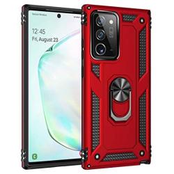 Yerebel Galaxy Note 20 Ultra Case 2020 6.9 inch, [Military Grade] [Metal Ring][Magnetic Support] Defender Heavy Duty Armor Cover for Samsung Galaxy Note 20 Ultra (red)