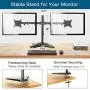 Dual Monitor Stand, Free Standing Height Adjustable Two Arm Monitor Mount for Two 13 to 32 inch Flat Curved LCD Screens with Swivel and Tilt, 17.6lbs per Arm by Huanuo Dual Monitor Stand, Free Standing Height Adjustable Two Arm Monitor Mount for Two 13 to 32 inch Flat Curved LCD Screens with Swivel and Tilt, 17.6lbs per Arm by Huanuo