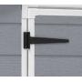 KETER Manor 6x8 Resin Outdoor Storage Shed Kit-Perfect to Store Patio Furniture, Garden Tools Bike Accessories, Beach Chairs and Lawn Mower, Grey & White