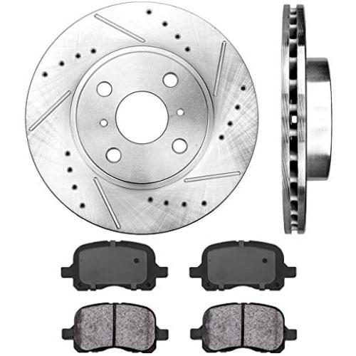 Callahan CDS02021 FRONT 255 mm Premium D/S 4 Lug [2] Brake Disc Rotors + [4] Metallic Brake Pads