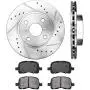 Callahan CDS02021 FRONT 255 mm Premium D/S 4 Lug [2] Brake Disc Rotors + [4] Metallic Brake Pads