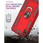TJS Phone Case Compatible with Samsung Galaxy A10E 5.8'' (Not Fit Galaxy A10/M10), with [Full Coverage Tempered Glass Screen Protector] Resistant Defender Metal Ring Magnetic Support Cover (Blue)