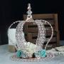 Efavormart 14'' Rose Gold Wired Metal Charger Plate With 118 Acrylic Crystal Beads For Weddings Events