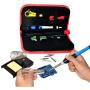 Soldering Iron Kit - Soldering Iron 60 W Adjustable Temperature, Solder Wire, Tweezers, Soldering Iron Stand, Soldering Iron Tips Set, Desoldering Pump, Solder Wick, Heatshrink Tubes [110 V, US Plug]