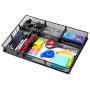 Custom Drawer Organizer Tray – 20 Adjustable Metal Mesh Dividers to Create Custom Storage Sections. Easily Organize Office Desk Supplies and Accessories. Perfect Home or Office Drawer Tray. (Black)