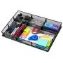 Custom Drawer Organizer Tray – 20 Adjustable Metal Mesh Dividers to Create Custom Storage Sections. Easily Organize Office Desk Supplies and Accessories. Perfect Home or Office Drawer Tray. (Black)