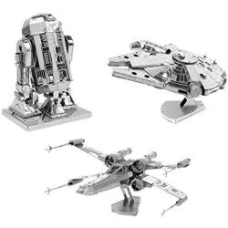 Metal Earth 3D Model Kits Star Wars Set of 3 Millennium Falcon - R2-D2 - X-Wing Starfighter