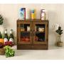 TQVAI Bamboo 2 Tier Bread Box with Clear Window and Cutlery Tray Double Layer Bread Storage Kitchen Countertop Bread Holder - Assembly Required, Retro Brown
