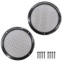 Magic Source 2Pcs 6.5” Speaker Grills Protective Cover Aluminium Alloy Frame with Honeycomb Mesh Cover for Car or Home Audio Midrange Loudspeaker Black Grill Mesh Car Audio Protective Cover