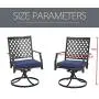 LOKATSE HOME Outdoor Patio Dinning Swivel Chairs Rocker Set of 2 Metal for Garden Backyard Furniture, 2, Blue LOKATSE HOME Outdoor Patio Dinning Swivel Chairs Rocker Set of 2 Metal for Garden Backyard Furniture, 2, Blue
