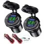 2-Pack Quick Charger 3.0 Dual USB Car Charger Socket with Voltmeter & Switch, Metal Waterproof 36W 12V Power Outlet Fast Charger for Car Boat Marine ATV Truck and More (Green) 2-Pack Quick Charger 3.0 Dual USB Car Charger Socket with Voltmeter & Switch, Metal Waterproof 36W 12V Power Outlet Fast Charger for Car Boat Marine ATV Truck and More (Green)