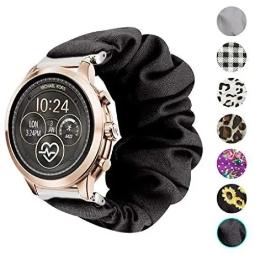 Seltureone Compatible for TicWatch C2,18mm Scrunchie Band,Replacement Wristband Pattern Band for Michael Kors Access Sofie/Michael Kors Access Runway/Fossil Sport 41mm/Withings Steel HR 36mm—Black Seltureone Compatible for TicWatch C2,18mm Scrunchie Band,Replacement Wristband Pattern Band for Michael Kors Access Sofie/Michael Kors Access Runway/Fossil Sport 41mm/Withings Steel HR 36mm—Black