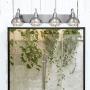 Kira Home Liberty 36'' 4-Light Modern Industrial Vanity/Bathroom, Kitchen Light + Metal Cage Shades, Brushed Nickel Finish