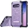 UARMOR Case for Galaxy S10, Galaxy S10 Glitter Case, Samsung S10 Case, Luxury Glitter Bling Shockproof Kickstand Hybrid Sparkly Shiny PU Leather Hard Cover Case for Samsung Galaxy S10, Purple UARMOR Case for Galaxy S10, Galaxy S10 Glitter Case, Samsung S10 Case, Luxury Glitter Bling Shockproof Kickstand Hybrid Sparkly Shiny PU Leather Hard Cover Case for Samsung Galaxy S10, Purple