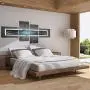 Wallfillers Teal White Grey Modern Abstract Canvas - Multi 4 Part - 62 Inches Wide - 4228