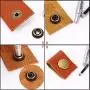 Trimming Shop 10 Sets 15mm Snap Fasteners with 4 Part Press Studs, Lightweight, Durable Metal Nickle Free Poppers for Leather Crafts, Jackets, Bags, Straps, Clothes Repair Light Beige