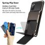 Vofolen for Galaxy Note 20 Case 5G Wallet 4-Card Flip Cover Credit Card Holder ID Slot Back Hidden Pocket Dual Layer Protective Hybrid Hard Shell TPU Bumper Armor for Samsung Note 20 6.7 Gun Metal