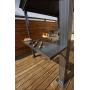Sojag 5 x 8 Mykonos Hardtop Grill Gazebo with Shelving Outdoor Sun Shelter, Dark Grey