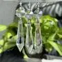 Waltz&F 25pcs Clear Crystal Chandelier Icicle Prisms Lamp Candelabra Replacement Parts with Octagon Beads,DIY Crystal Curtain Pendants,55mm