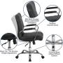 Flash Furniture Mid-Back Black LeatherSoft Executive Swivel Office Chair with Chrome Base and Arms