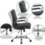 Flash Furniture Mid-Back Black LeatherSoft Executive Swivel Office Chair with Chrome Base and Arms Flash Furniture Mid-Back Black LeatherSoft Executive Swivel Office Chair with Chrome Base and Arms
